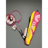 112 Profesyonel Badminton Raketi Seti, 2 Adet Raket, 3 Adet Top, Deluxe Çanta, Siyah-Pembe - Çok Renkli - Diğer