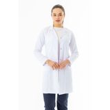 112Giyim Spor Yaka Uzun Kol Kadın Doktor Hemşire Eczacı Öğretmen Önlüğü Kaliteli Alpaka Kumaş Beyaz (RNKO101)