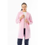 112Giyim Spor Yaka Uzun Kol Kadın Doktor Hemşire Öğretmen Önlüğü Kaliteli Alpaka Kumaş Pembe (RNK111)