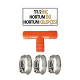11/2'İnç T Hortum Eki Ve 3 Adet Kelepçe