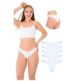 1130 Brazil Dantelli Kadın Külot Paketi, V1- Beyaz, L-XL