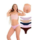 1130 Brazil Dantelli Kadın Külot Paketi, V5- Vizon, Bordo, Lacivert, Lila, Kapuçino, L-XL