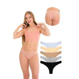 1130 Brazil Dantelli Kadın Külot Paketi, V6- Beyaz, Ten, Kapuçino, Gri, Siyah, L-XL