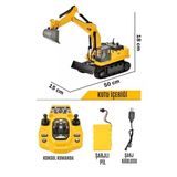 1:14 Ölçek Şarjlı Işıklı Sesli Konsol Kumandalı Metal Başlıklı Oyuncak Ekskavatör Kepçe