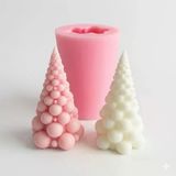 1143 - Silikon Kalıp Mum Kalıbı - Bubble Çam Ağacı