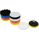 115 mm 11PCS Polisaj Sünger Seti 8 Ad. 115MM Sünger- 1 Polisaj Ped -1 M14 Adaptör - 1 Cırtlı Disk Taban (4887)