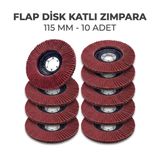 115 mm Flap Disk Katlı Zımpara Seti – 10 Adet, Metal ve Ahşap Taşlama/Taş motoru Uyumlu