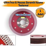 115 Mm Ultra İnce Hassas Elmas Seramik Mermer Porselen Fayans Granit Sulu Kuru Kesim Kesme Disk