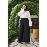 1153-Denim Püsküllü Pantolon Etek Siyah
