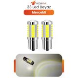 1156 P21w 33 Led Ampul Beyaz 12V Canbus Geri Vites Stop Sinyal Tek Duy 2 Adet