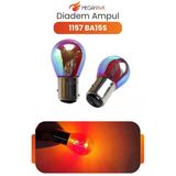 1157 Ba15s Diadem Renkli Cam Ampul Rainbow Kaplama Sinyal Stop Geri Vites 12V 2 Adet
