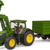 1:16 model John Deere 7R 350 Kepçeli Traktör Ve Römork inşaat aracı Seti