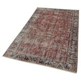 117x198 cm Overdyed Vintage Kırmızı Vintage Yün El Dokuma Modern Geometrik Etnik Eskitme Desenli Boho Oturma Odası Salon Yolluk Koridor Mutfak Halısı