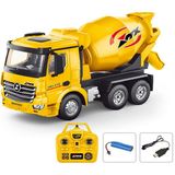1:18 9ch 2.4ghz Şarjlı Rc Uzaktan Kumandalı Mikser Beton Mikseri Oyuncak Çimento Aracı Inşaat Aracı - Sarı