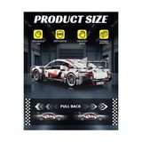 1:18 Spor Araba Modeli Teknik Yapım Seti Kendin Yap Boz 455 Parça Beyaz