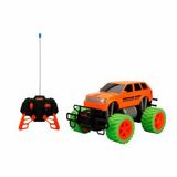 1:18 Uzaktan Kumandalı Neon Jumbo Wheels USB Şarjlı Araba 26 cm - Turuncu Jeep