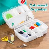 1192 Premium 12 Bölmeli Çok Amaçlı Organizer Saklama Kabı - Beyaz