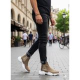 11boa BA0444 Bağcıksız Rahat Yüksek Taban Vizon Erkek Spor Yarım Bilek Bot - Çok Renkli