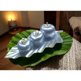 11cm -30cmlik tabak ebatlı 8cm.7cm,5cm ebatlarda kırılmaz polyester,3lü elma biblosu a-1004