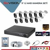 11'li 2 Mp Ahd Kamera Seti- 3.6mm Full Color Serisi - SİYAH BEYAZ