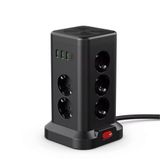 11’li Akım Korumalı Priz Kulesi | 3 USB-A + 1 Type-C Çıkışlı, Hızlı Şarj, 3680w Güç, Anahtarlı Uzatma Kablosu – smayling