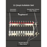 11'li Yerden Isıtma Kollektör Seti Debimetreli Paslanmaz