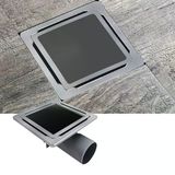 11x11 Camlı Model Paslanmaz Süzgeç Banyo ve lavabo yer süzgeci 50 Çıkışlı sifon