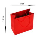11x11 Cm Kırmızı Düz Renk Tutma İpli 50 Li Mini Karton Çanta