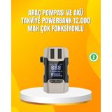 12.000 Mah Akü Takviye Powerbank Dahili Hava Dijital Ekranlı - Lisinya