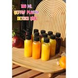12 Adet 100 ml Siyah Sızdırmaz Kapaklı Şeffaf Detoks Plastik Şişe 100 cc Ginger Şat Shot Şi�