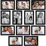 12 Adet 15X21 Çerçeve - Mdf A5 Çerçeve - Çoklu Fotoğraf Çerçevesi - Siyah