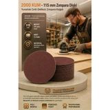 12 ADET 2000 KUM Yuvarlak Cırtlı Zımpara Diski 115 mm Deliksiz Zımpara Kağıdı 723227