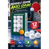 12 Adet 3 Yıldız Masa Tenisi Topu Dengeli Sekme Pinpon Topu Antrenman Günlük Oyun İçin Beyaz Set