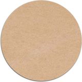12 Adet 33CM Çap Ham Mdf Duralit Daire Plaka Supla Seti - Ahşap - Bej