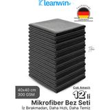 12 Adet 40X40CM Titan Mikrofiber Bez Araba Kurulama, Oto Yıkama ve Çok Amaçlı Temizlik Bezi - 0,25 kg