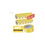 12 Adet 45mm X 100mt Şeffaf Koli Bandı Süper Kalite Koli Bantı