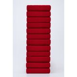 12 Adet 50 x 90 cm Mikrofiber El Yüz Kuaför Berber Spor Havlusu Leke ve Saç Boyası Tutmayan - Bordo