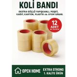 12 Adet-792 Metre Şeffaf Koli Bandı – Extra Strong 40 Micron Kalınlık, Güçlü Yapışkan