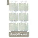 12 Adet 9X5 Cm Universal Büyük Boy Kablolu Tens Pedi Yedek Elektrot Seti