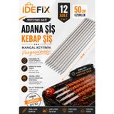 12 Adet Adana Şiş Kebap Şiş 50 Cm Şiş Galvaniz Paslanmaz Şiş