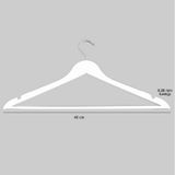 12 Adet Ahşap Görünümlü Barlı Beyaz Plastik, Elbise, Bluz, Pantolon Askısı 43 Cm 1.sınıf Kalite, Lüx