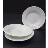 12 Adet Beyaz Melamin Çukur Yemek Tabağı 21x3cm Haşlama,kurufasulye Hesaplı Sulu Yemek Kabı Kaliteli