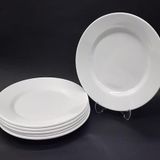 12 Adet Beyaz Melamin Tatlı,Pasta Servis Tabağı 21Cm Sığ Tabak