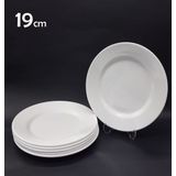 12 Adet Beyaz Melamin Tatlı,pasta Tabağı 19cm Sığ Tabak Günlük Kullanım İçin Hesaplı Kase Altı