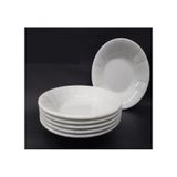12 Adet Beyaz Oluklu Melamin Çukur Yemek Tabağı 18x3cm Pilav, Kuru Nohut Çok Hesaplı Sulu Yemek Kabı Beyaz