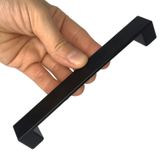 12 Adet Bihter Duz Kulp 128 Mm Siyah Mutfak Kulpu Cekmece Dolap Kapak Kulbu Metal Mobilya Dolabi K.