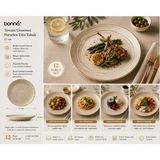 12 Adet Bonna Porselen Terrain Gourmet Düz Tabak 27 Cm