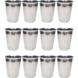 12 Adet Çok Renkli Paslanmaz Çelik Krom Bardak 9x7,5x5,5cm - Seçenek 1