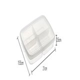 12 Adet Dondurulmuş Mini 4 Bölmeli Öğünlük Et Sebze Saklama Kabı - Kıyma Tavuk Buzluk Organizer