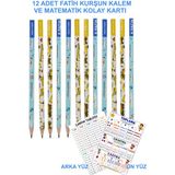 12 Adet Fatih Kurşun Kalem ve Matematik Kolay Kartı - ARAÇLAR